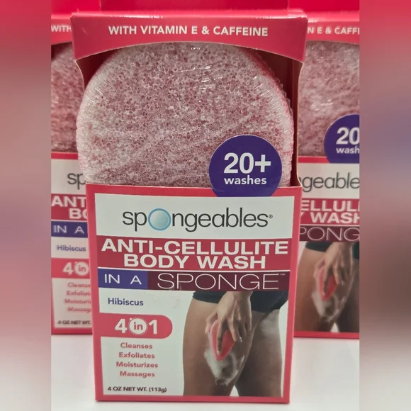 6 Pack Spongeables Anti-Cellulite Body Wash In a Sponge - Picture 2 of 4